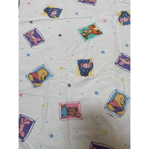 Vintage Disney Winnie The Pooh & Friends Baby Blanket 100% Cotton 23x28 Inches - Picture 7 of 7